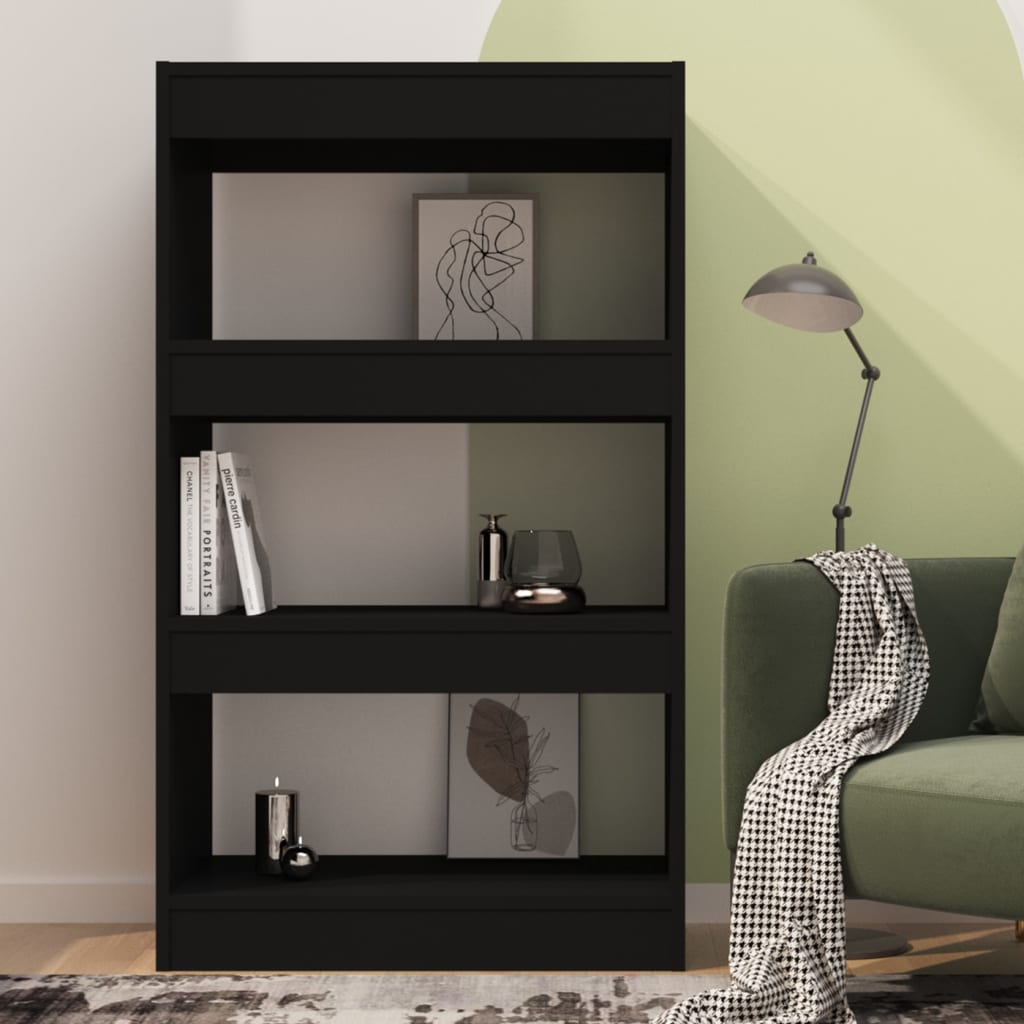 vidaXL Bibliothèque/Meuble de séparation Noir 60x30x103 cm Bois d'ingénierie