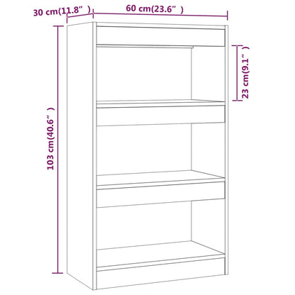vidaXL Bibliothèque/Meuble de séparation Noir 60x30x103 cm Bois d'ingénierie