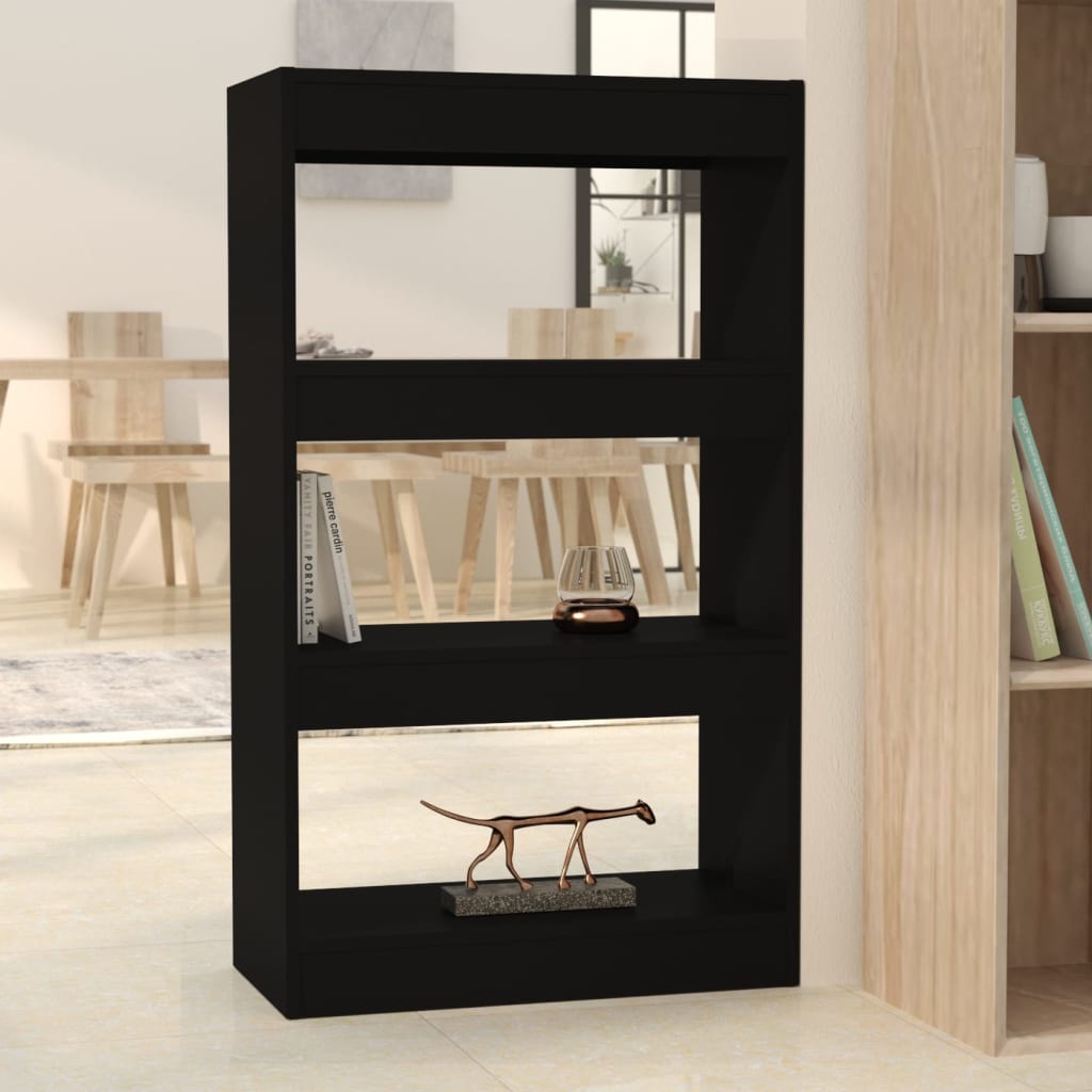 vidaXL Bibliothèque/Meuble de séparation Noir 60x30x103 cm Bois d'ingénierie