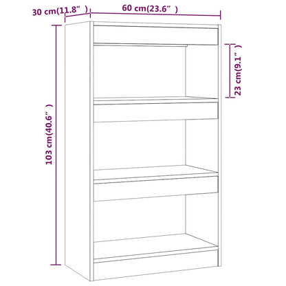 vidaXL Bibliothèque/Séparateur de pièce Gris béton 60x30x103 cm Bois d'ingénierie