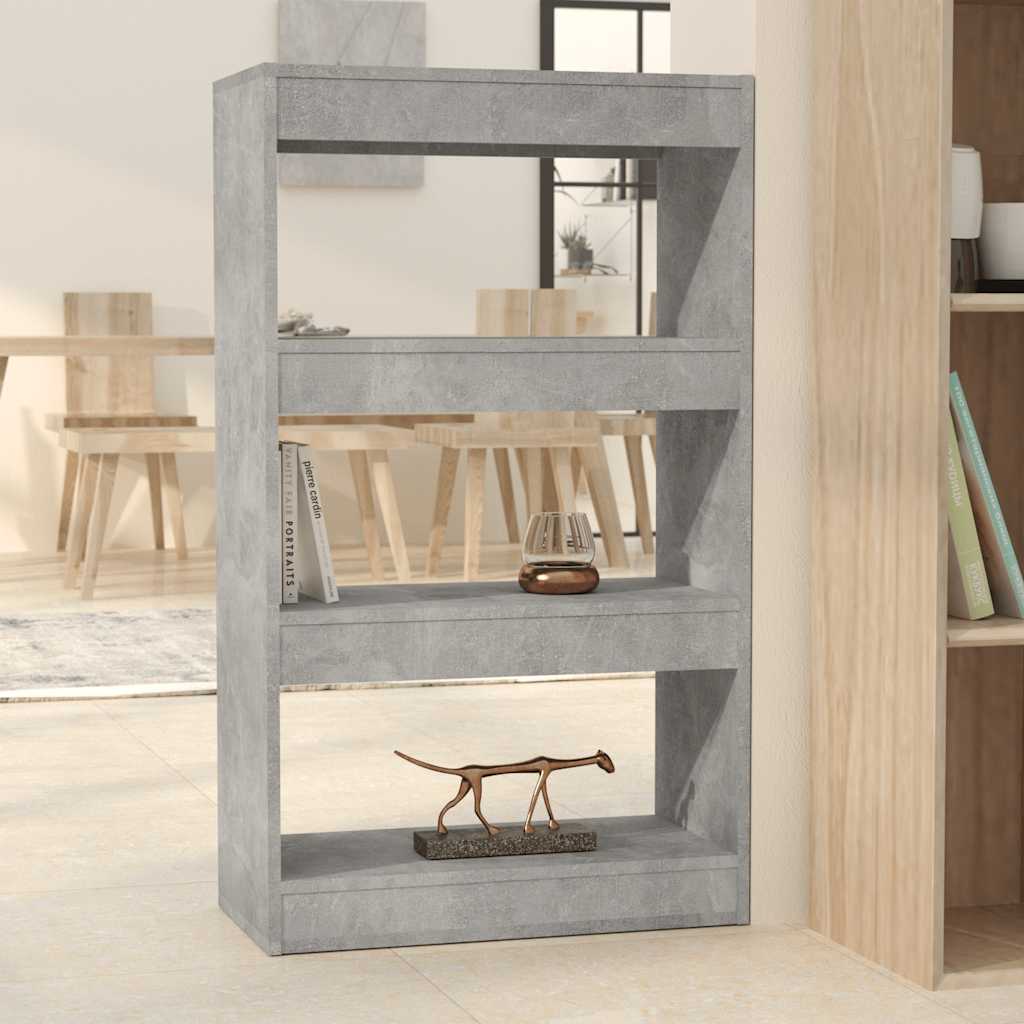 vidaXL Bibliothèque/Séparateur de pièce Gris béton 60x30x103 cm Bois d'ingénierie