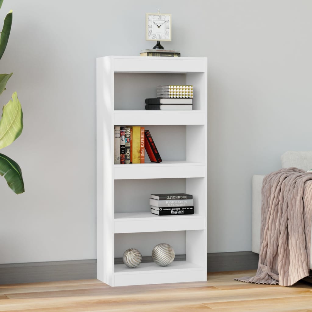 vidaXL Bibliothèque/Séparateur de pièce Blanc 60x30x135 cm Bois d'ingénierie