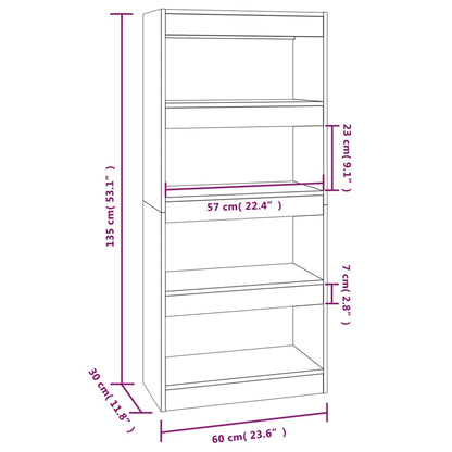 vidaXL Bibliothèque/Séparateur de pièce Blanc 60x30x135 cm Bois d'ingénierie