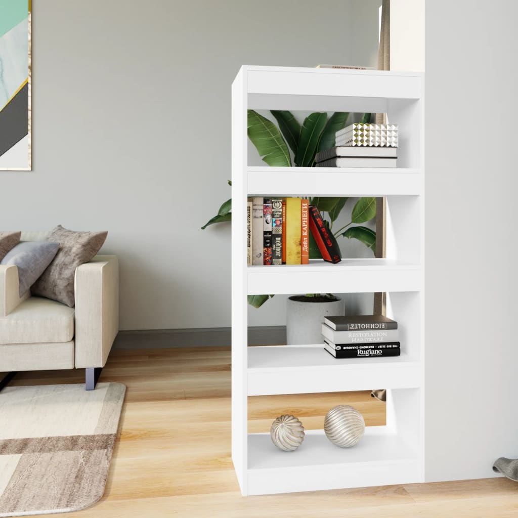 vidaXL Bibliothèque/Séparateur de pièce Blanc 60x30x135 cm Bois d'ingénierie