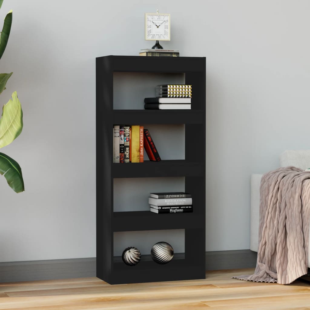 vidaXL Étagère à livres/séparateur de pièce noir 60x30x135 cm Aggloméré
