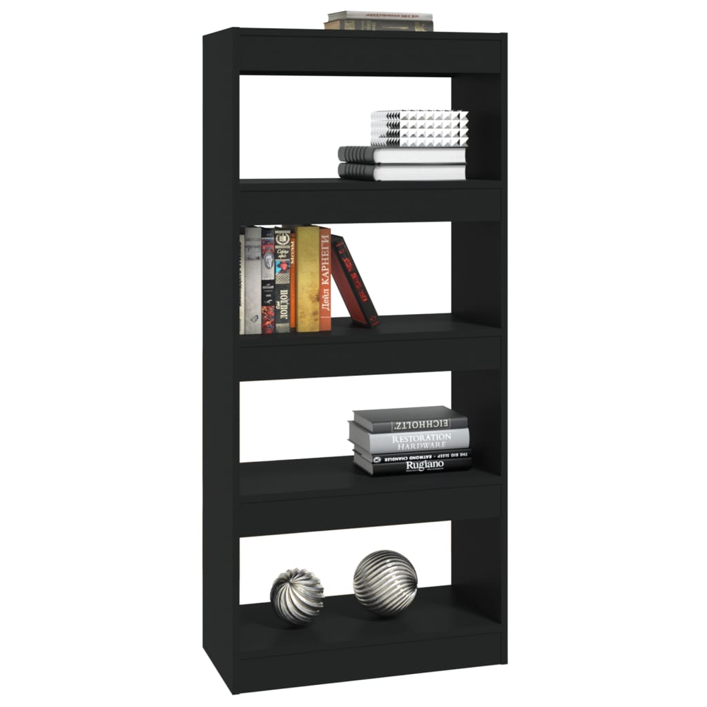 vidaXL Étagère à livres/séparateur de pièce noir 60x30x135 cm Aggloméré