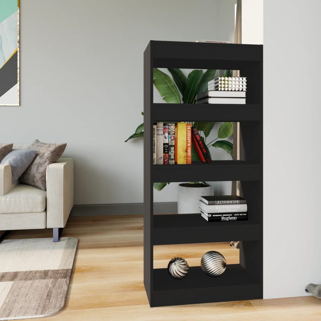 vidaXL Étagère à livres/séparateur de pièce noir 60x30x135 cm Aggloméré