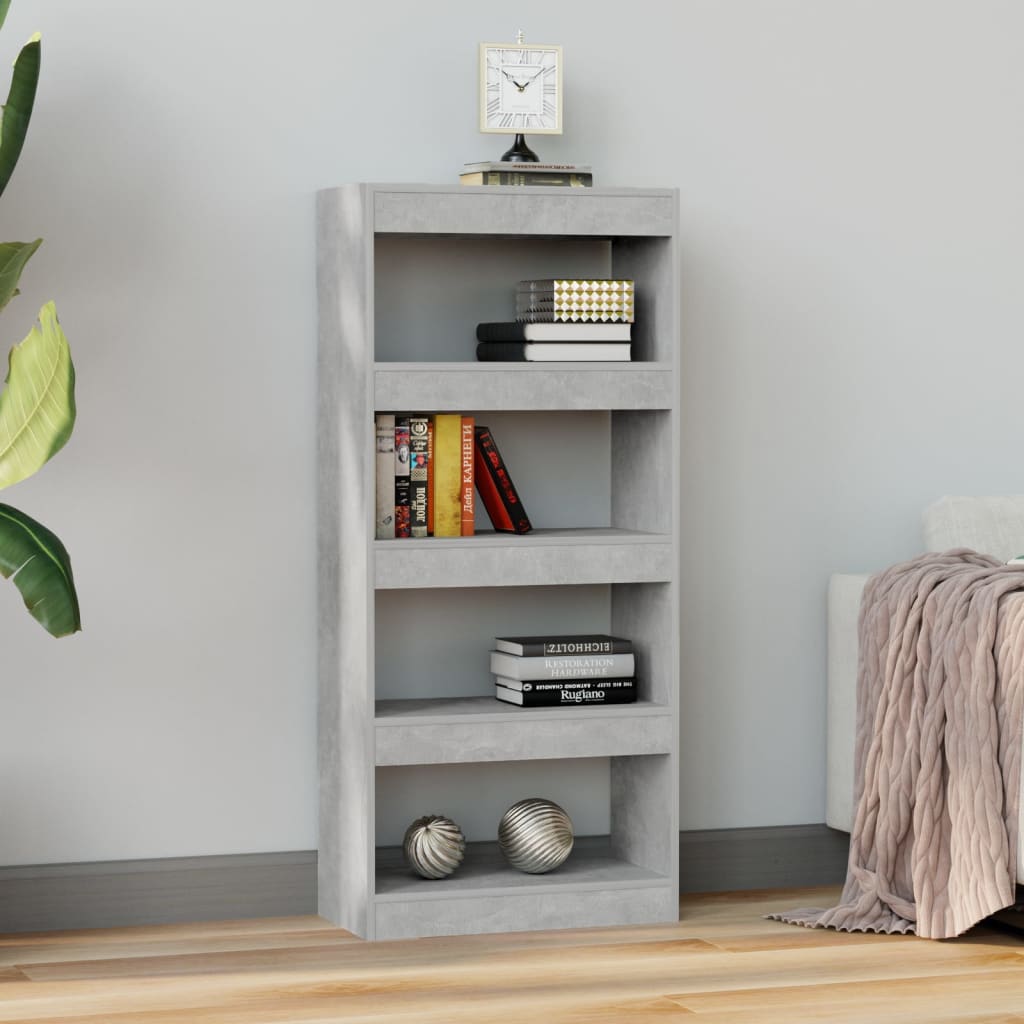 vidaXL Étagère/Séparateur de pièce Gris béton 60x30x135 cm Bois d'ingénierie