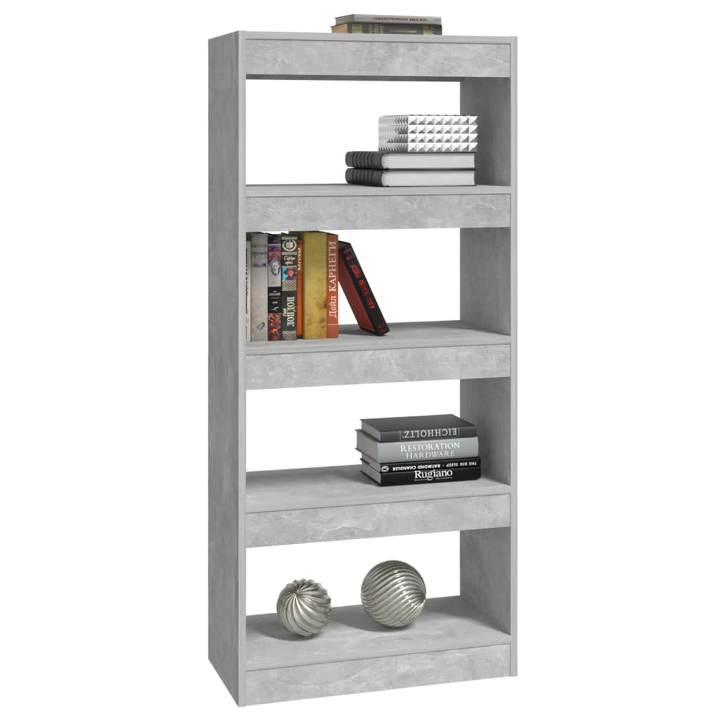 vidaXL Étagère/Séparateur de pièce Gris béton 60x30x135 cm Bois d'ingénierie