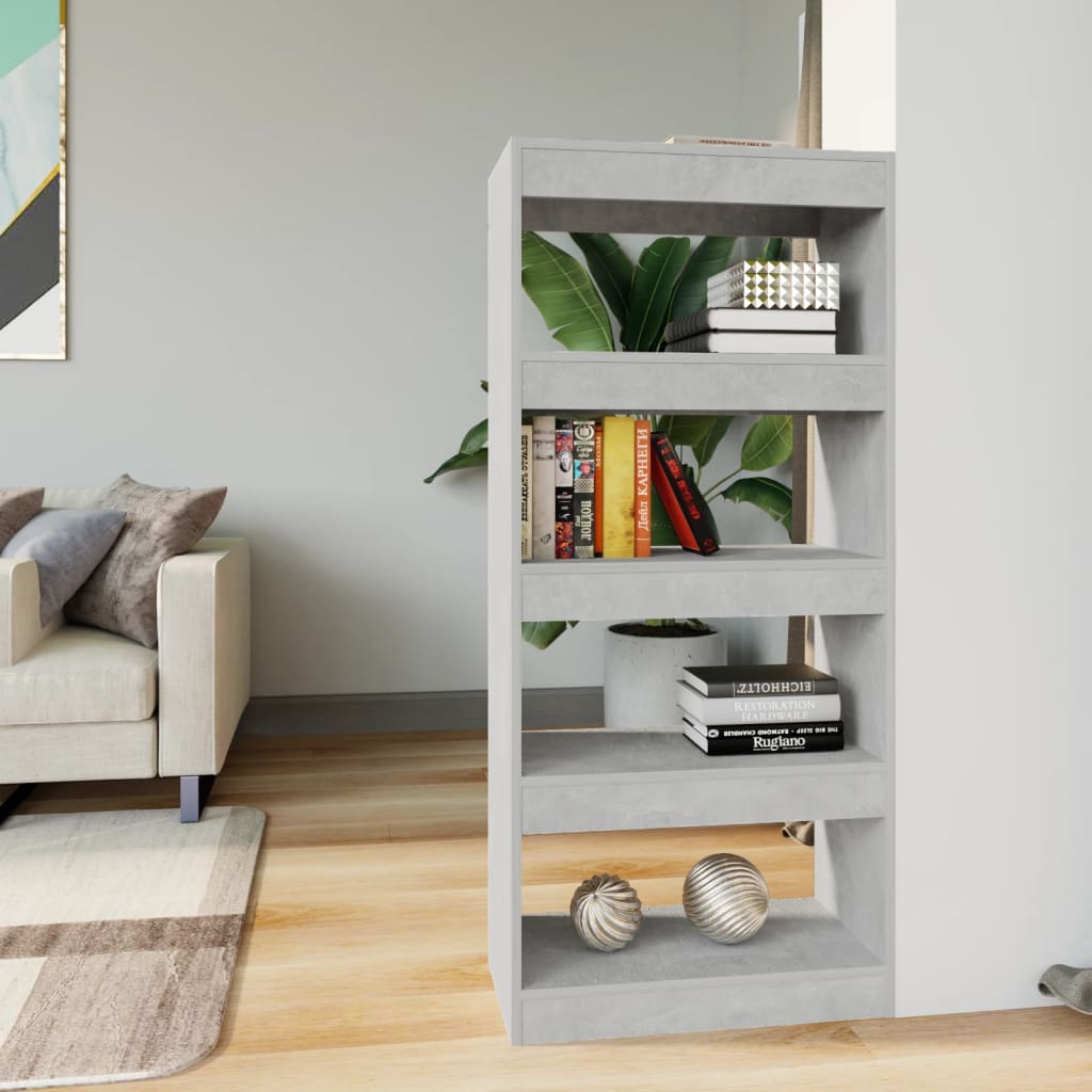 vidaXL Étagère/Séparateur de pièce Gris béton 60x30x135 cm Bois d'ingénierie