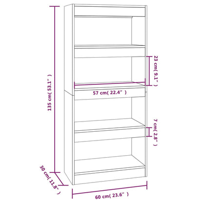 vidaXL Bibliothèque/Séparateur de Pièce Blanc Brillant 60x30x135cm Bois d'ingénierie