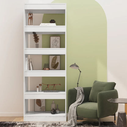 vidaXL Bibliothèque/Séparateur de pièce Blanc Brillant 60x30x166cm Bois d'ingénierie