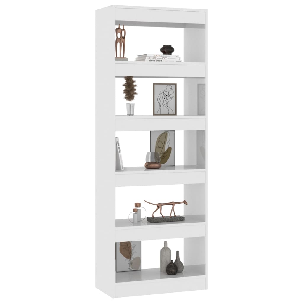 vidaXL Bibliothèque/Séparateur de pièce Blanc Brillant 60x30x166cm Bois d'ingénierie