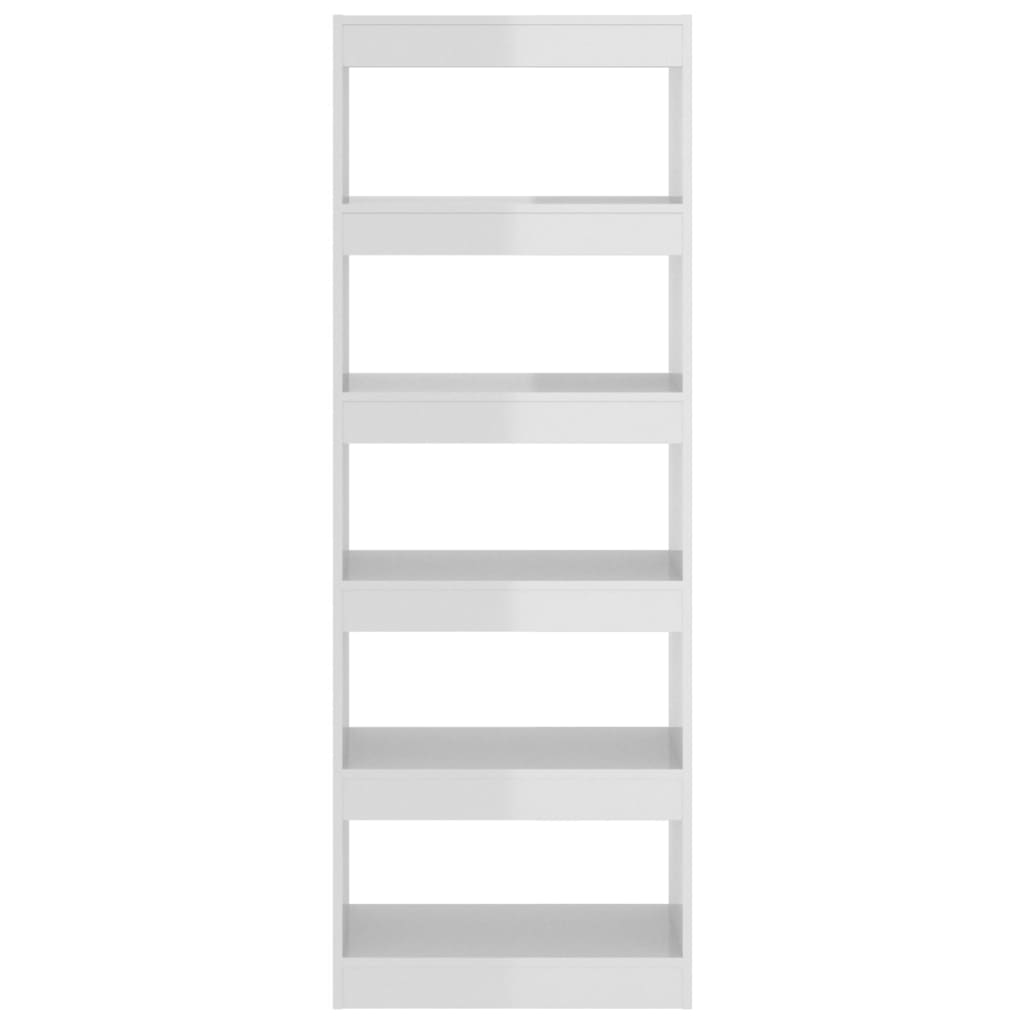 vidaXL Bibliothèque/Séparateur de pièce Blanc Brillant 60x30x166cm Bois d'ingénierie