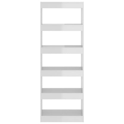 vidaXL Bibliothèque/Séparateur de pièce Blanc Brillant 60x30x166cm Bois d'ingénierie