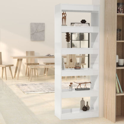 vidaXL Bibliothèque/Séparateur de pièce Blanc Brillant 60x30x166cm Bois d'ingénierie