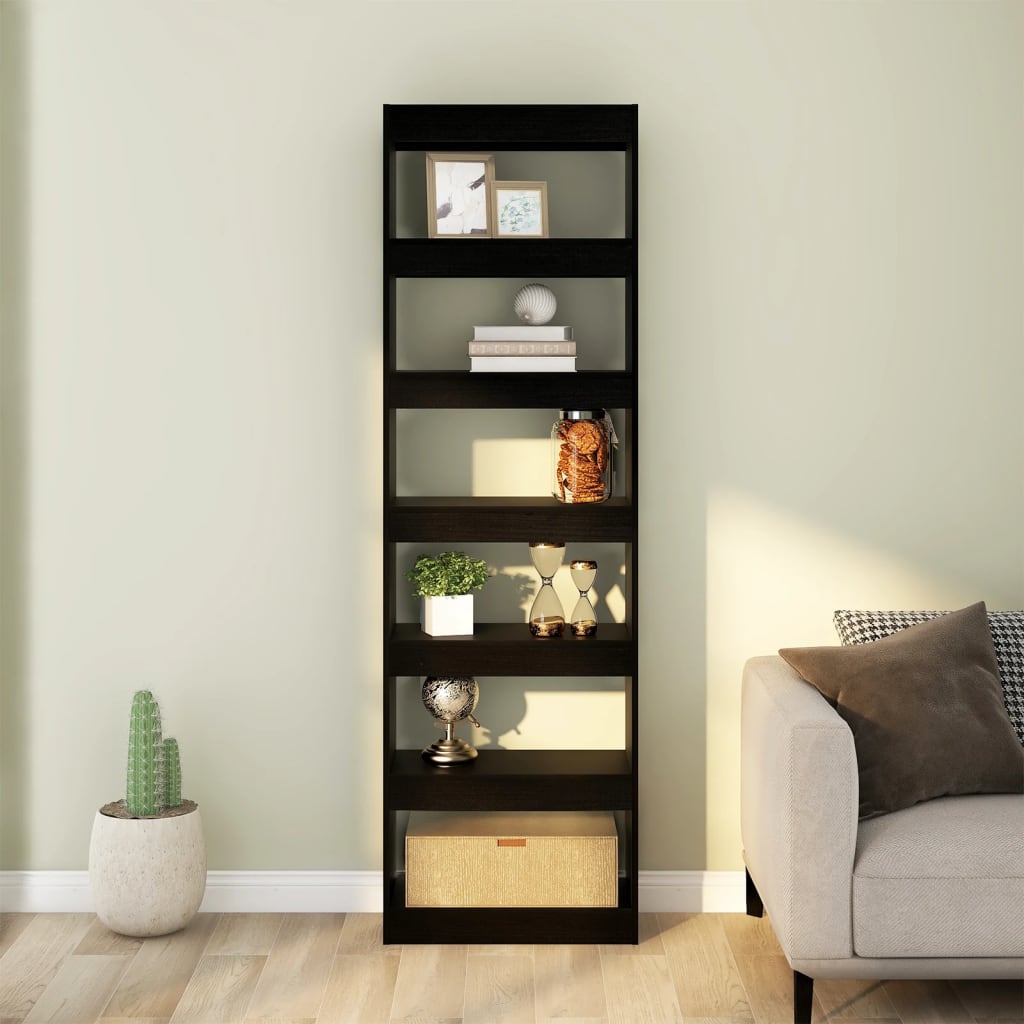 vidaXL Bücherregal/Raumteiler Schwarz 60x30x198 cm