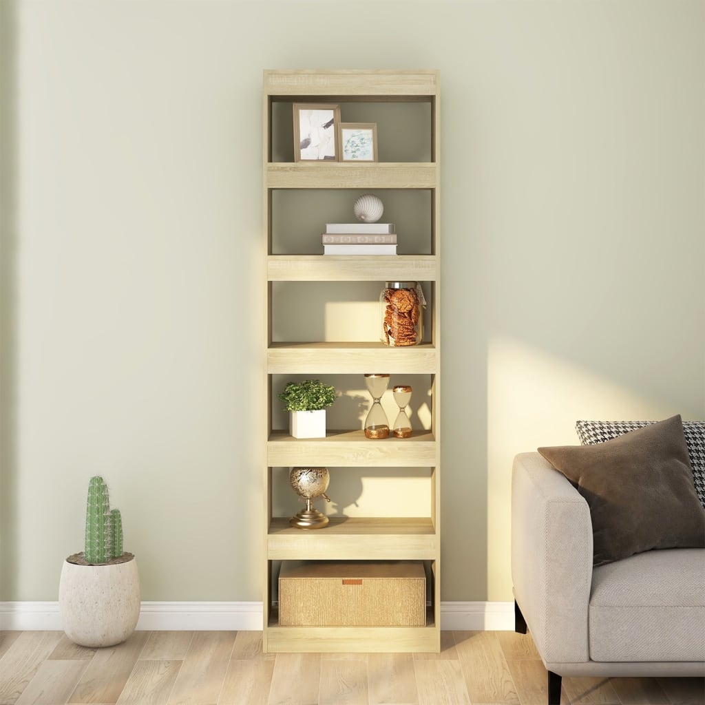 vidaXL Bücherregal/Raumteiler Sonoma-Eiche 60x30x198 cm