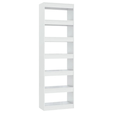 vidaXL Bücherregal/Raumteiler Hochglanz-Weiß 60x30x198 cm