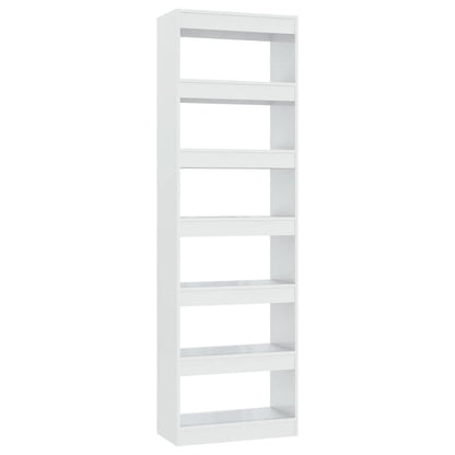 vidaXL Bücherregal/Raumteiler Hochglanz-Weiß 60x30x198 cm
