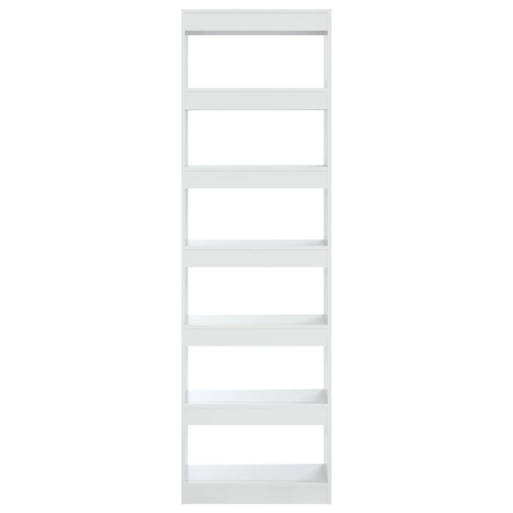 vidaXL Bücherregal/Raumteiler Hochglanz-Weiß 60x30x198 cm