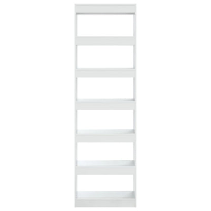 vidaXL Bücherregal/Raumteiler Hochglanz-Weiß 60x30x198 cm