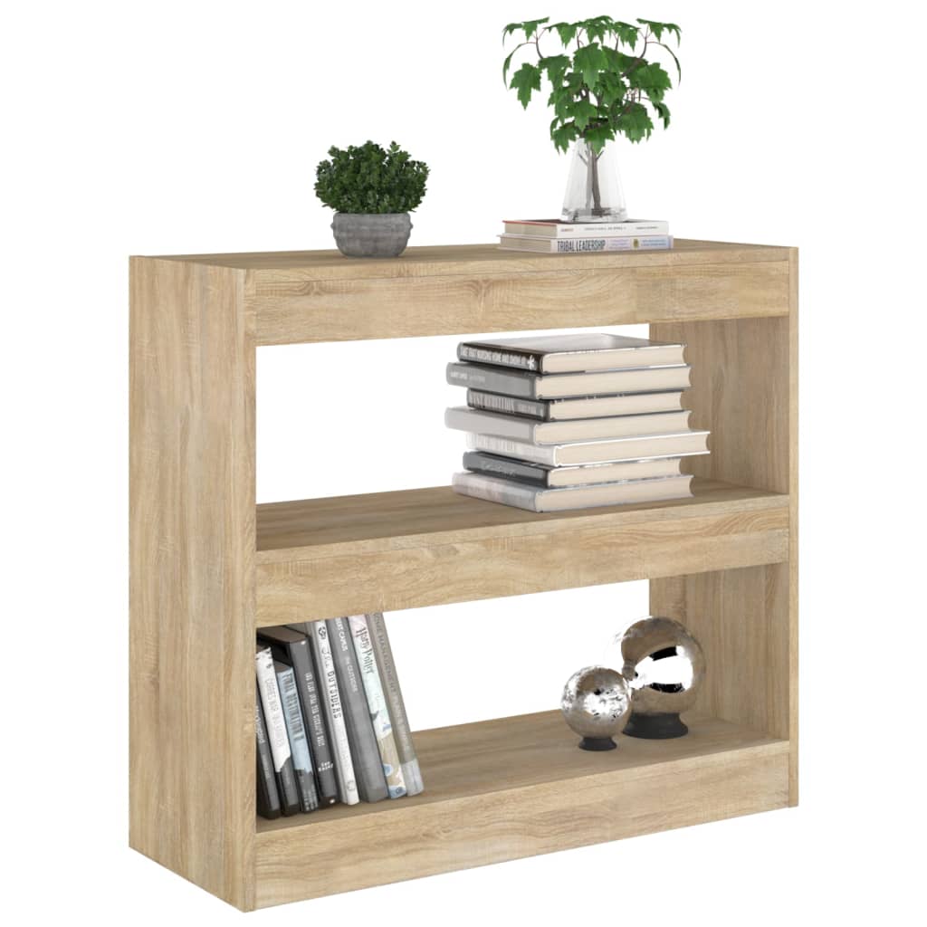 vidaXL Bücherregal/Raumteiler Sonoma-Eiche 80x30x72 cm