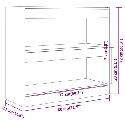 vidaXL Bücherregal/Raumteiler Sonoma-Eiche 80x30x72 cm