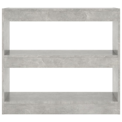 vidaXL Bibliothèque/Séparateur de pièce Gris béton 80x30x72 cm