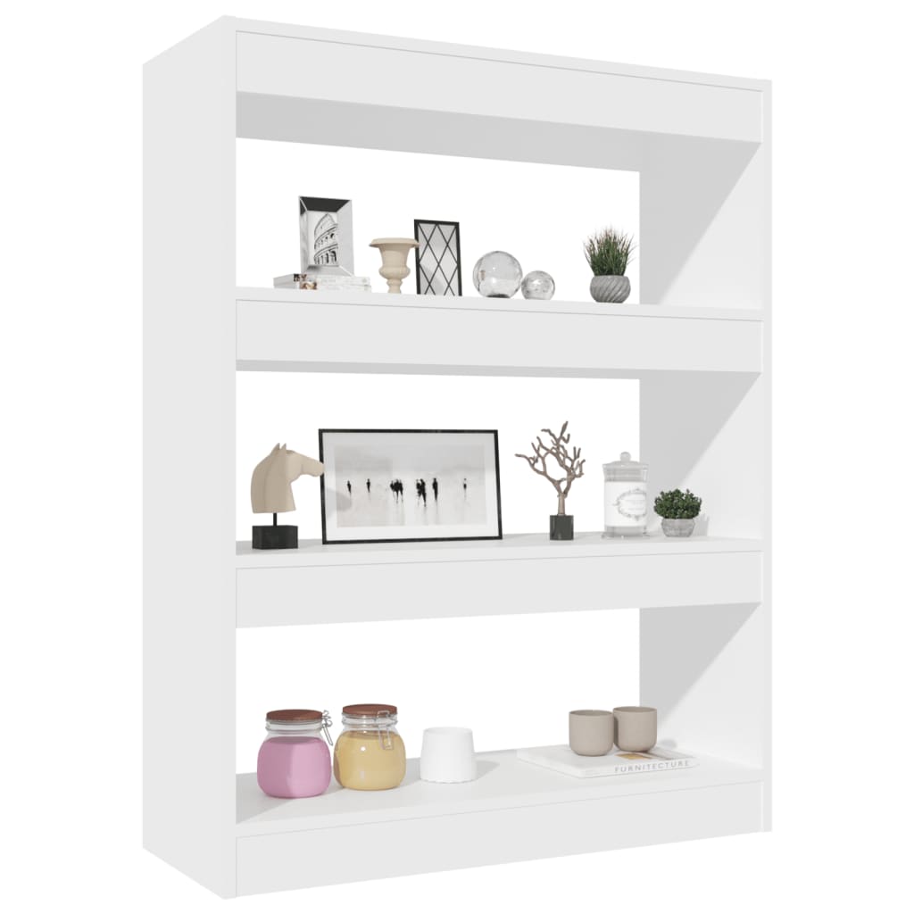 vidaXL Bibliothèque/Meuble de séparation Blanc 80x30x103 cm Bois d'ingénierie
