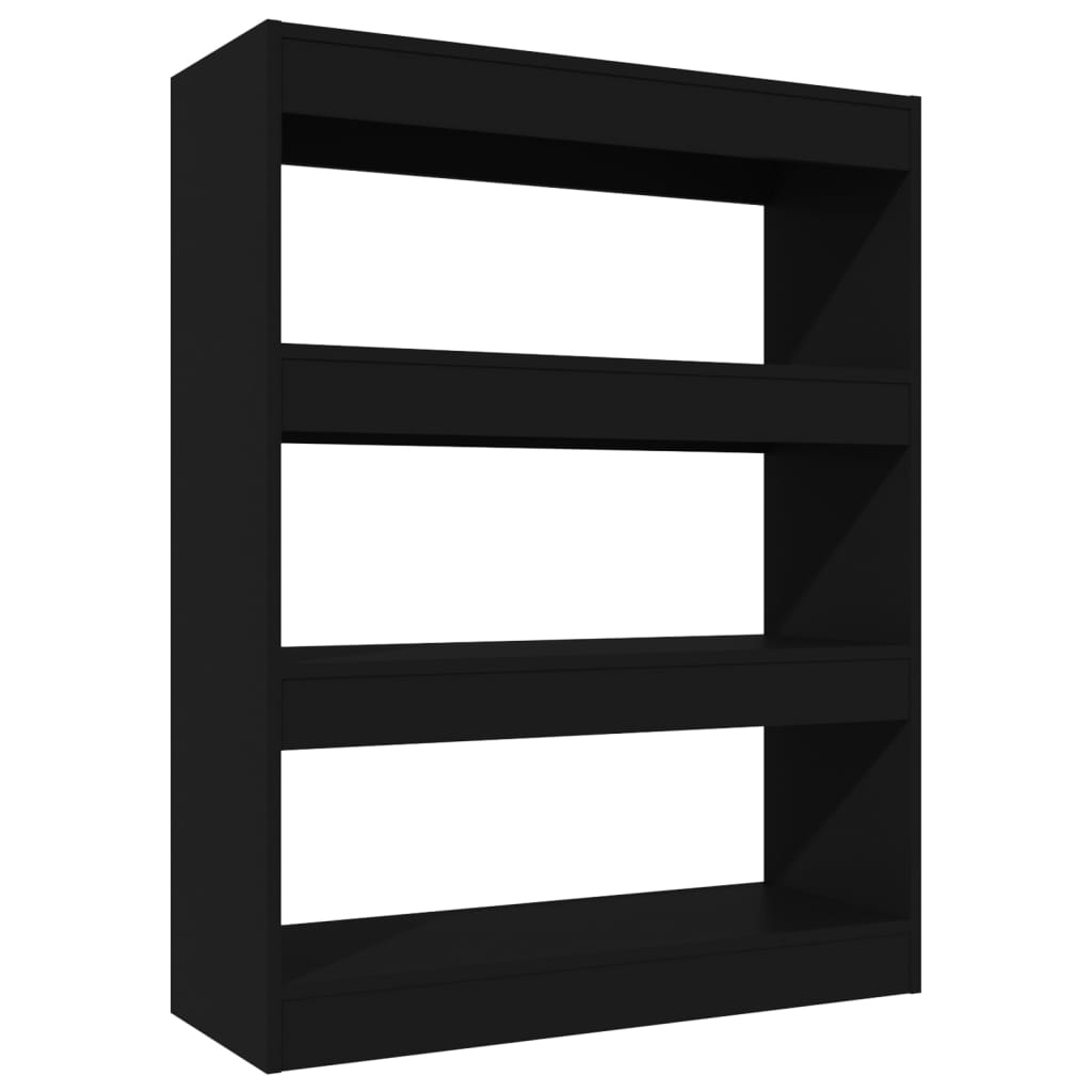 vidaXL Bibliothèque/Séparateur de pièce Noir 80x30x103 cm Bois d'ingénierie
