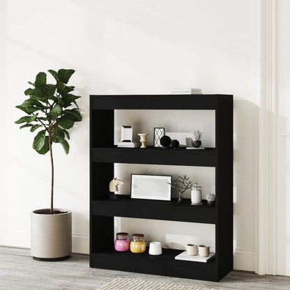 vidaXL Bibliothèque/Séparateur de pièce Noir 80x30x103 cm Bois d'ingénierie