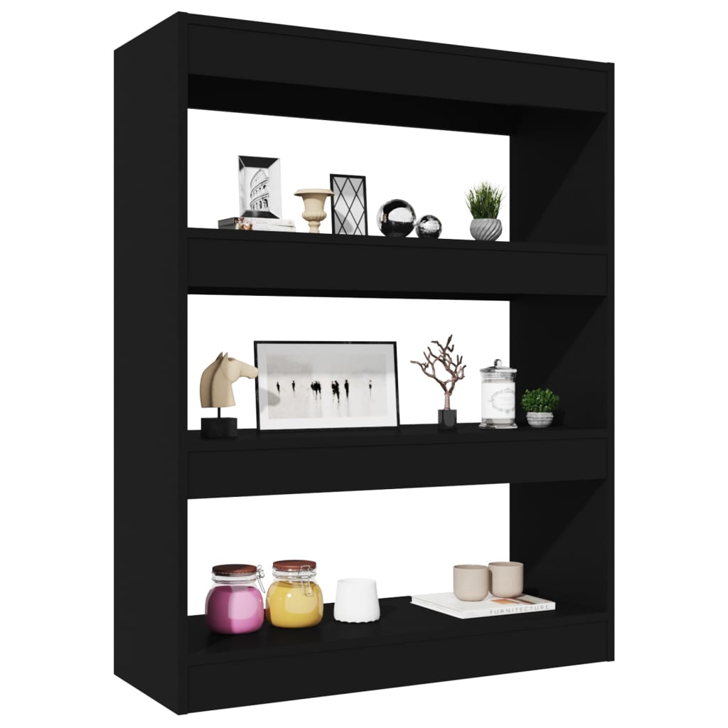 vidaXL Bibliothèque/Séparateur de pièce Noir 80x30x103 cm Bois d'ingénierie