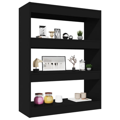 vidaXL Bibliothèque/Séparateur de pièce Noir 80x30x103 cm Bois d'ingénierie
