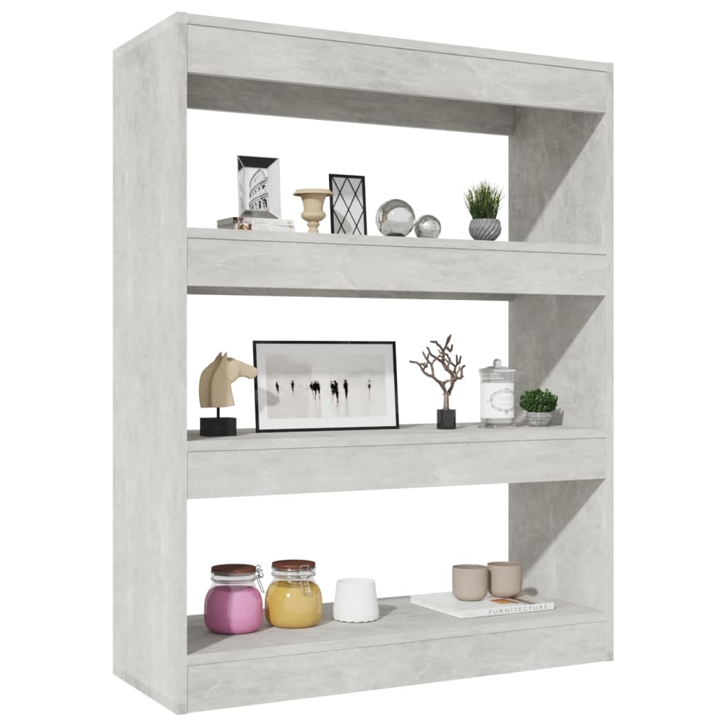 vidaXL Étagère/Séparateur de pièce gris béton 80x30x103 cm Bois d'ingénierie