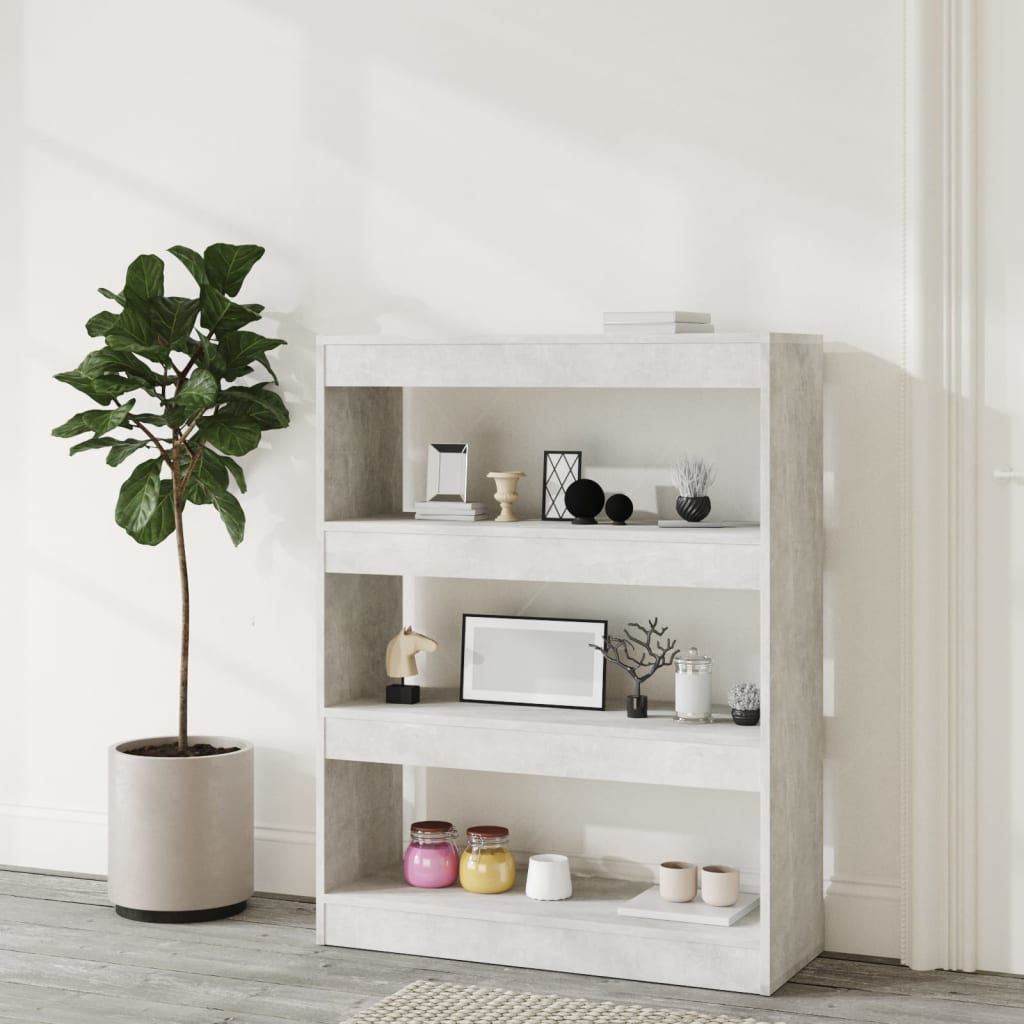 vidaXL Étagère/Séparateur de pièce gris béton 80x30x103 cm Bois d'ingénierie