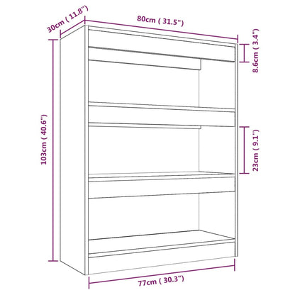 vidaXL Étagère/Séparateur de pièce gris béton 80x30x103 cm Bois d'ingénierie