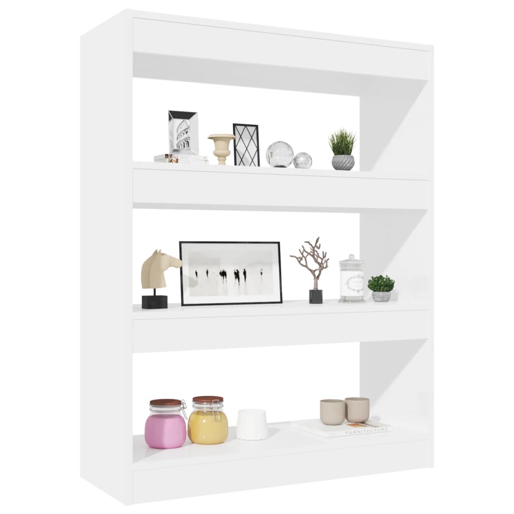 vidaXL Bibliothèque/Séparateur de pièce Blanc Brillant 80x30x103 cm Aggloméré