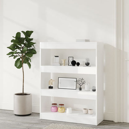 vidaXL Bibliothèque/Séparateur de pièce Blanc Brillant 80x30x103 cm Aggloméré