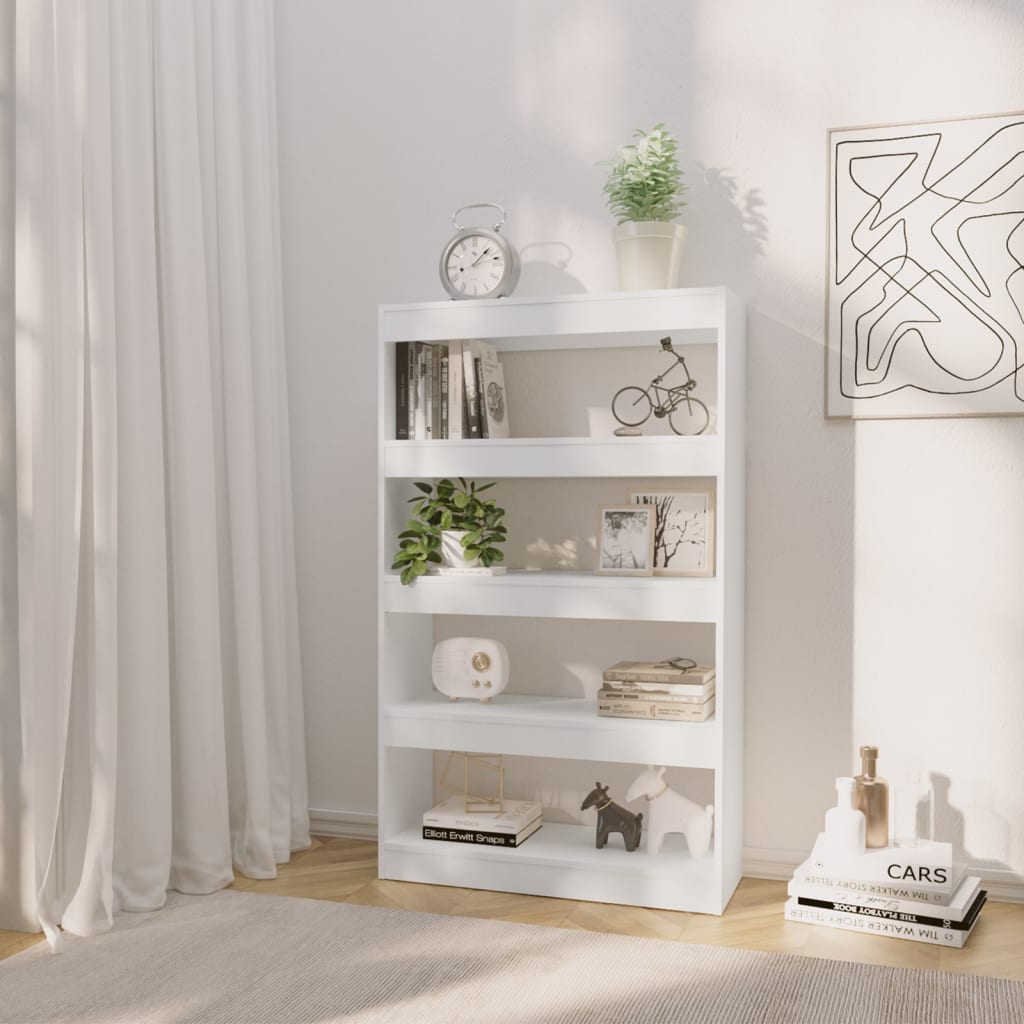 vidaXL Bücherregal/Raumteiler Weiß 80x30x135 cm Holzwerkstoff