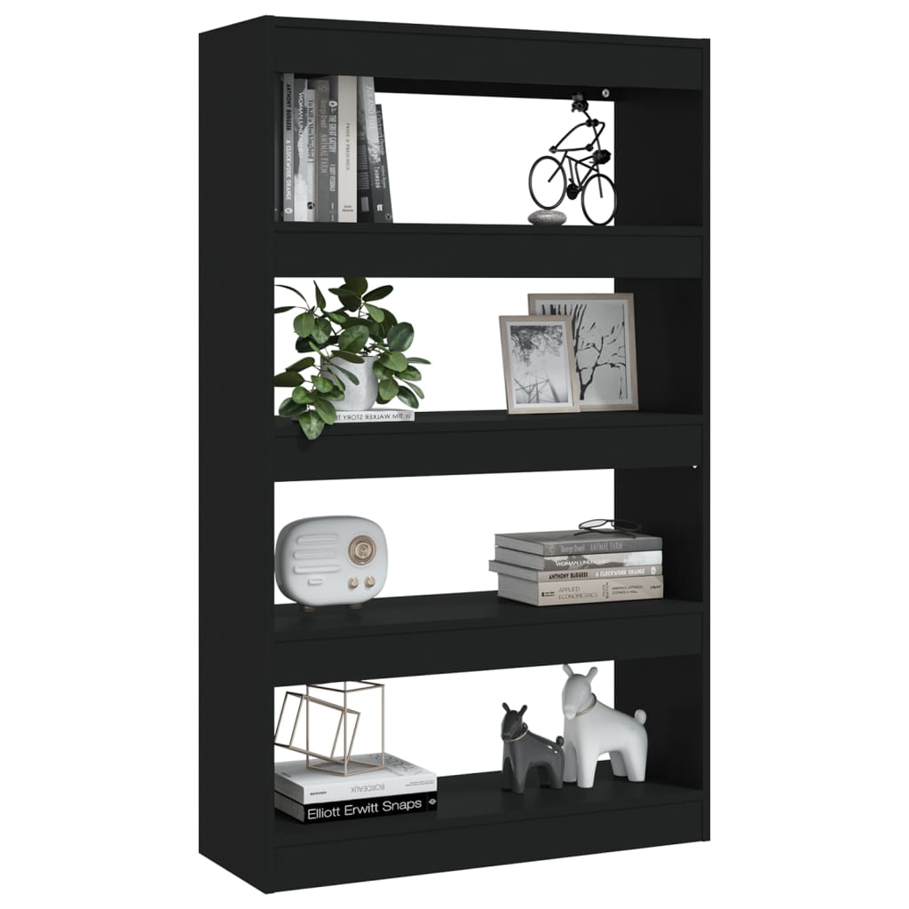 vidaXL Bücherregal/Raumteiler Schwarz 80x30x135 cm Holzwerkstoff