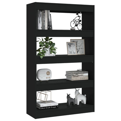 vidaXL Bücherregal/Raumteiler Schwarz 80x30x135 cm Holzwerkstoff