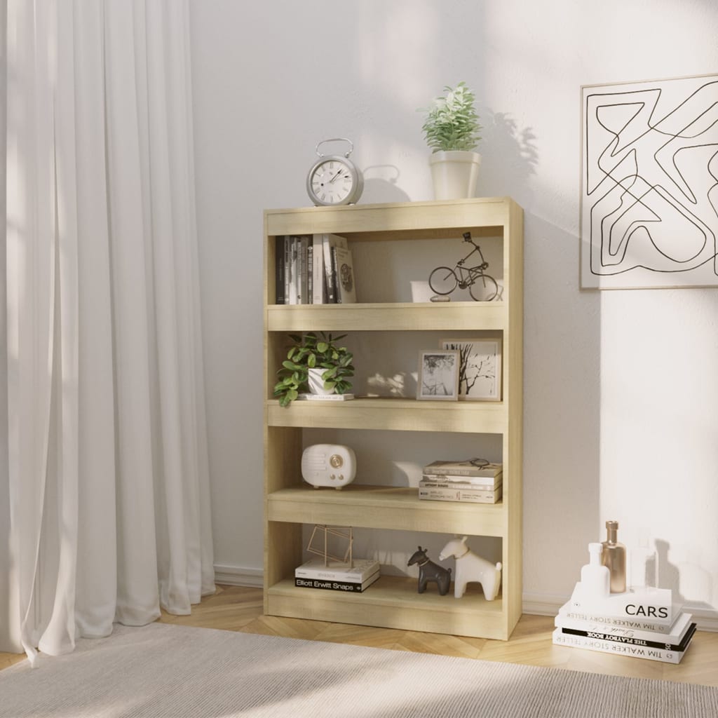 vidaXL Bücherregal/Raumteiler Sonoma-Eiche 80x30x135 cm Holzwerkstoff