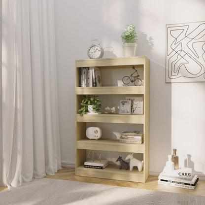 vidaXL Bücherregal/Raumteiler Sonoma-Eiche 80x30x135 cm Holzwerkstoff