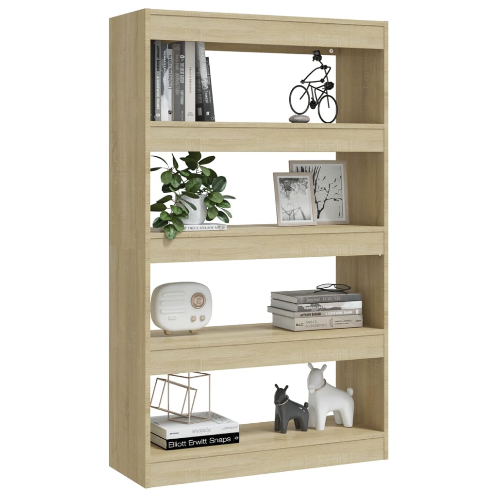 vidaXL Bücherregal/Raumteiler Sonoma-Eiche 80x30x135 cm Holzwerkstoff