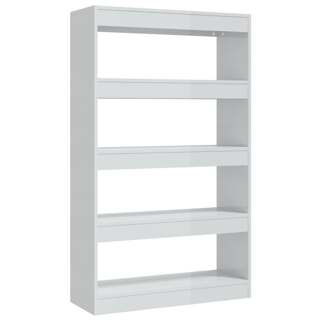 vidaXL Bücherregal/Raumteiler Hochglanz-Weiß 80x30x135cm Holzwerkstoff