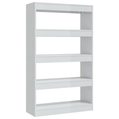 vidaXL Bücherregal/Raumteiler Hochglanz-Weiß 80x30x135cm Holzwerkstoff