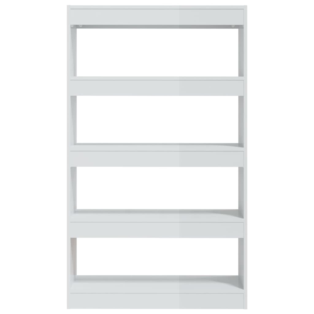 vidaXL Bücherregal/Raumteiler Hochglanz-Weiß 80x30x135cm Holzwerkstoff