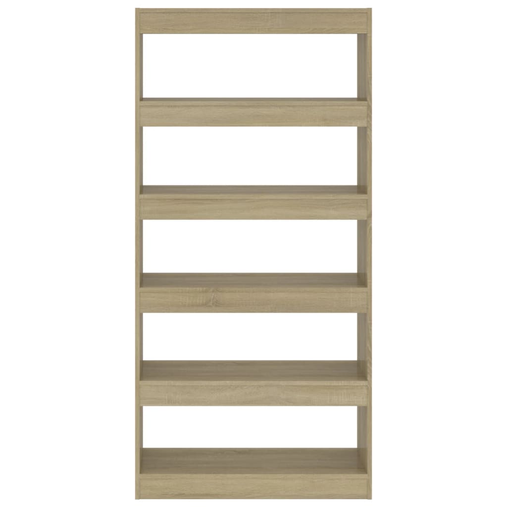 vidaXL Bücherregal/Raumteiler Sonoma-Eiche 80x30x166 cm Holzwerkstoff