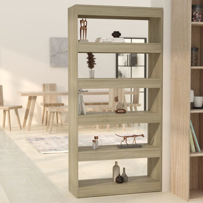 vidaXL Bücherregal/Raumteiler Sonoma-Eiche 80x30x166 cm Holzwerkstoff